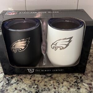 NFL Eagles Stemless Wine Glass Set
